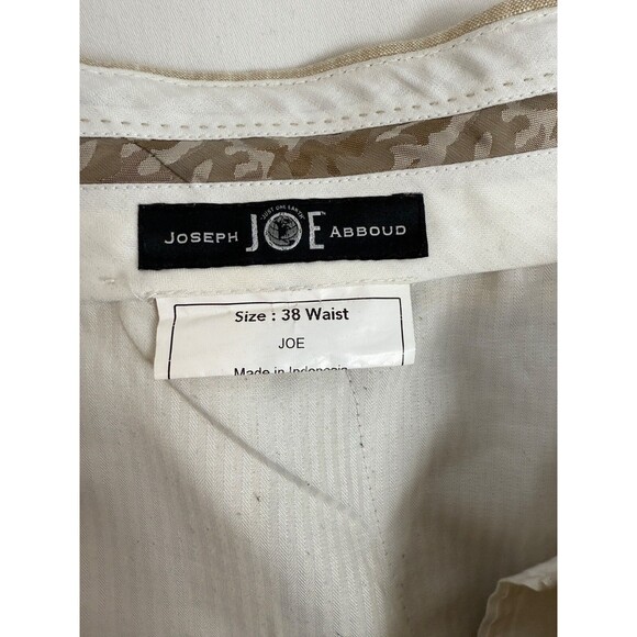 Joseph Abboud 100% LINEN Pants Men 38x26 Tan Slacks Lightweight - Picture 3 of 13